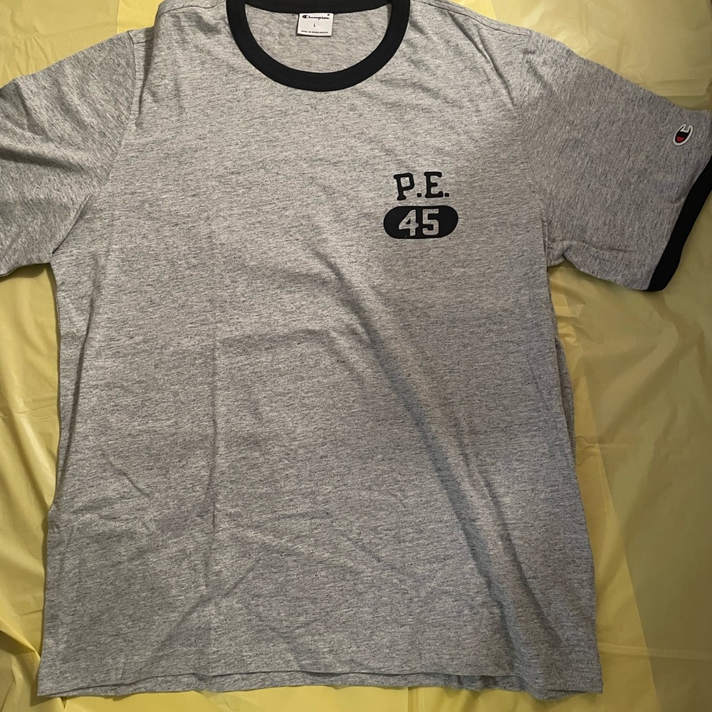 Champion Gray and Black P.E. 45 Men's T-Shirt